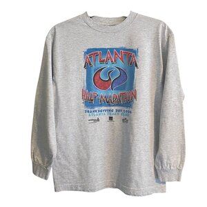 Vintage Atlanta Half Marathon 2006 T-Shirt Adult Size M Long Sleeve Gray